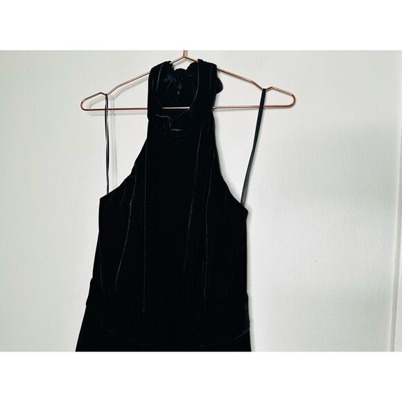 MISA Xander Black Satin Halter Sleeveless Wide Leg One Piece Jumpsuit Size XL - Picture 15 of 15